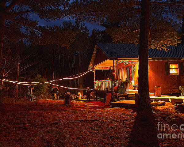 Minnesota Poster featuring the photograph Cabin in the Woods by Lori Dobbs