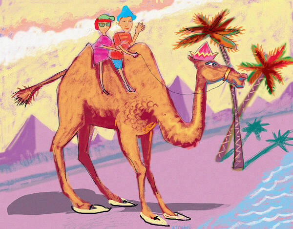 Children Poster featuring the digital art Camel Ride by Annabel Lee