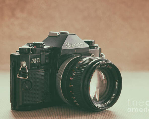 Vintage Poster featuring the photograph Canon A1 by Ana V Ramirez
