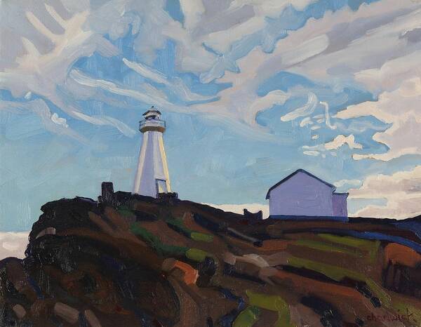 888 Poster featuring the painting Cape Spear Light by Phil Chadwick