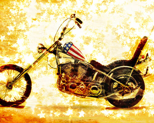 Easy Rider Poster featuring the mixed media Captain America by Russell Pierce