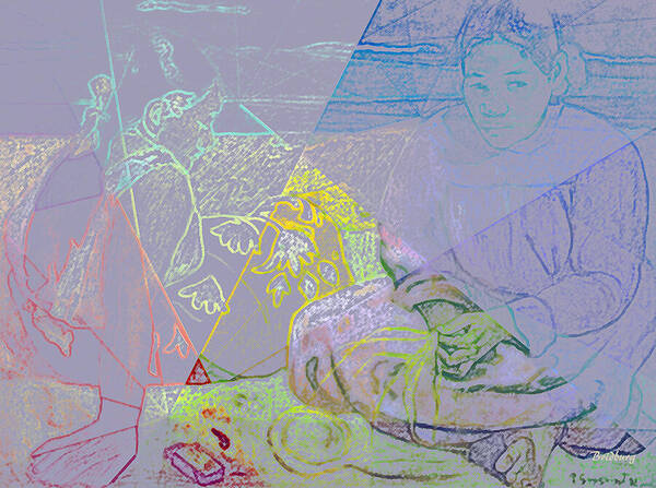 Paul Gauguin Poster featuring the digital art Chalkboard by David Bridburg