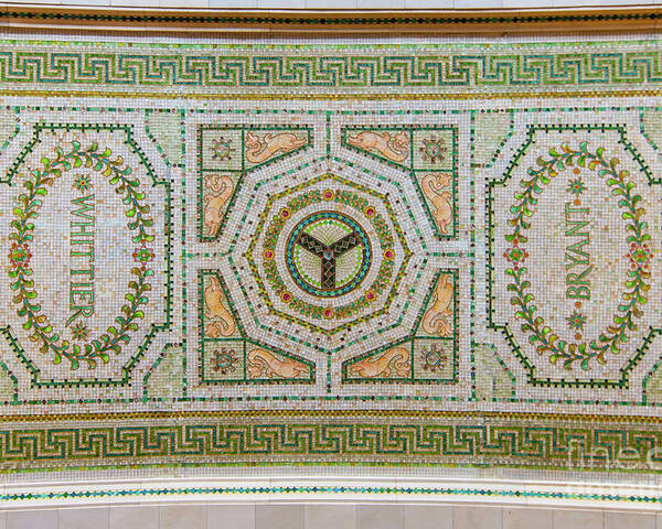 Art Poster featuring the photograph Chicago Cultural Center Ceiling with Y Symbol by David Levin