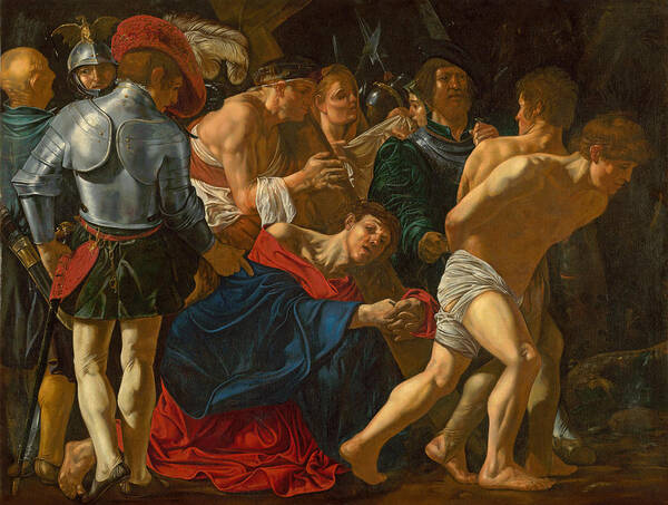 Cecco Del Caravaggio Poster featuring the painting Christ carrying the Cross by Cecco del Caravaggio