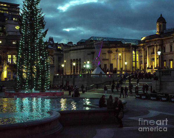 Merry Christmas Poster featuring the photograph Christmas In Trafalgar Square, London 2 by Perry Rodriguez