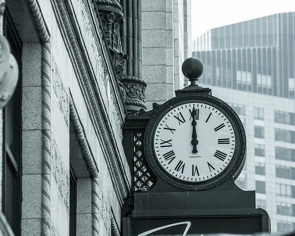 Clock Poster featuring the photograph City Clock by Jason Hughes