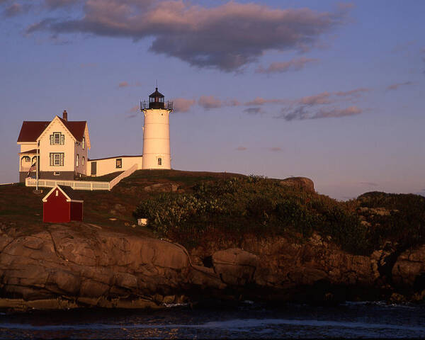 Landscape New England Lighthouse Nautical Coast Poster featuring the photograph Cnrf0908 by Henry Butz