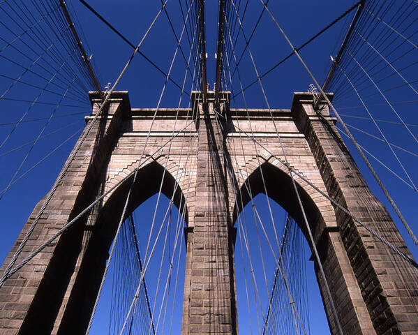 Landscape Brooklyn Bridge New York City Poster featuring the photograph Cnrg0409 by Henry Butz