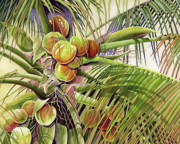 Coconut Poster featuring the painting Coconut Palm by Lyse Anthony