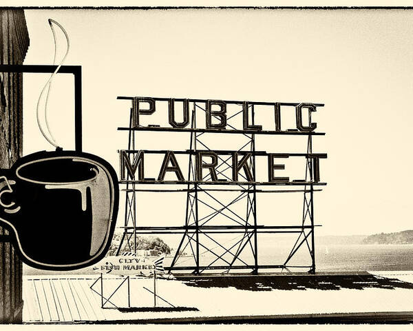 Coffee At The Market Ii Poster featuring the photograph Coffee at the Market II by David Patterson
