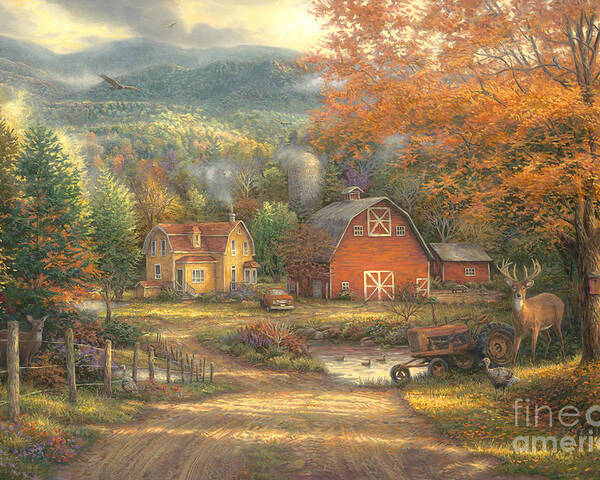 Inspirational Picture Poster featuring the painting Country Roads Take Me Home by Chuck Pinson
