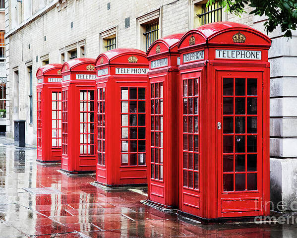 London Poster featuring the photograph Covent Garden phone boxes by Jane Rix