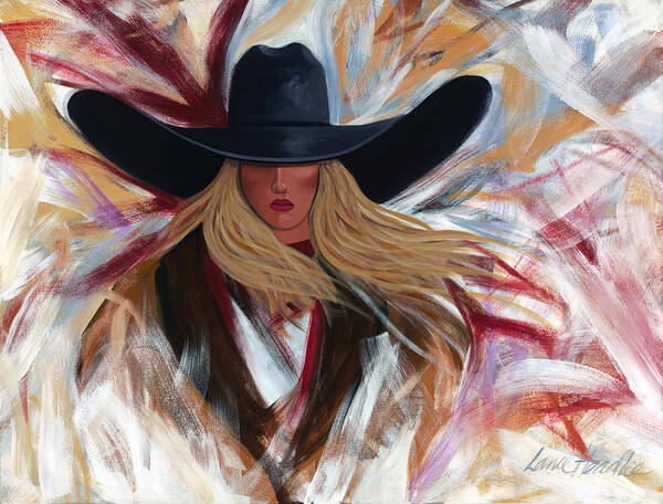 Colorful Cowboy Painting. Poster featuring the painting Cowgirl Colors by Lance Headlee