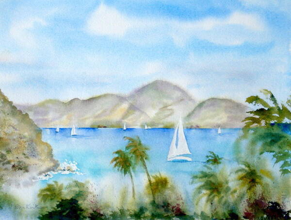 Caribbean Poster featuring the painting Cruising in the Caribbean by Diane Kirk