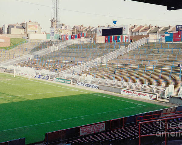 Crystal Palace Poster featuring the photograph Crystal Palace - Selhurst Park - South Stand Holmesdale Road 1 - September 1992 by Legendary Football Grounds