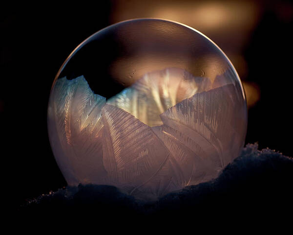 Crystallizing Bubble Poster featuring the photograph Crystallizing Bubble by Loni Collins