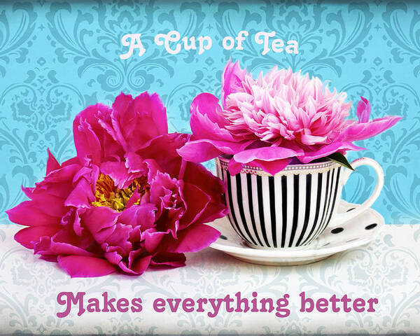 Tea Time Poster featuring the photograph Cup of Beauty by Marina Kojukhova