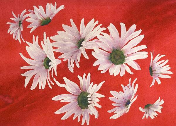 Flowers Poster featuring the painting Daisy Chain by Ruth Kamenev
