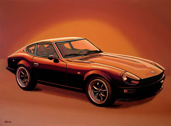 Datsun Poster featuring the painting Datsun 240Z 1970 Painting by Paul Meijering