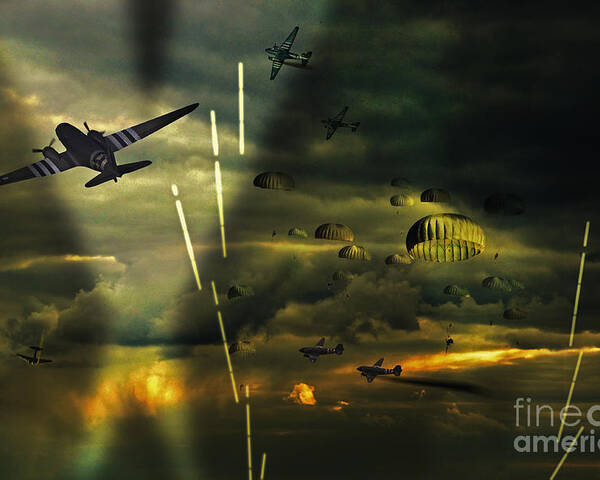 Ww2 Parachute Poster featuring the digital art Day of Days by Airpower Art