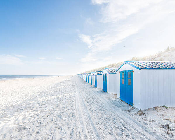 De Koog Poster featuring the photograph De Koog - beach cabins by Hannes Cmarits