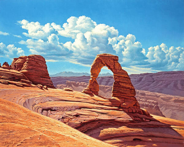 Arches National Park Poster featuring the painting Delicate Arch by Paul Krapf