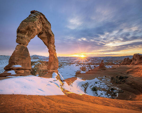 Utah Poster featuring the photograph Delicate Arch Winter by Whit Richardson