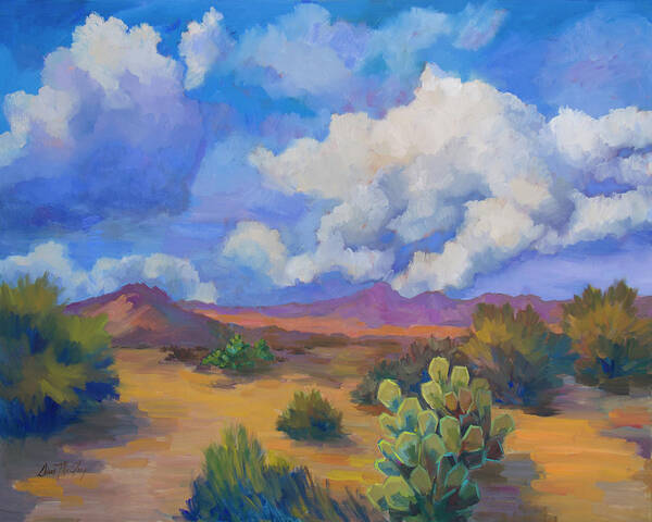 Desert Poster featuring the painting Desert Clouds Passing by Diane McClary