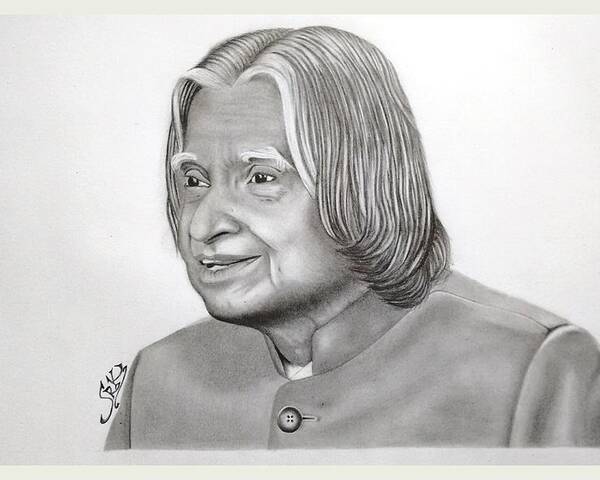 Canvas Dr Abdul Kalam Portrait Sketching Size 160 X 18 Inches