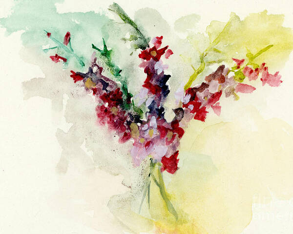 Bouquet Poster featuring the painting Dreamy Orchid Bouquet by Lauren Heller
