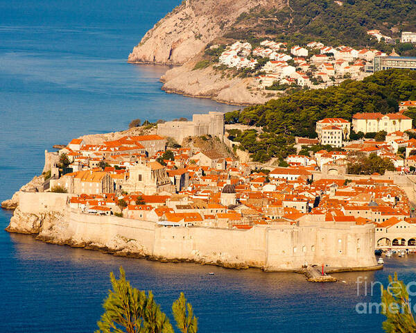 Aerial Poster featuring the photograph Dubrovnik Old City by Thomas Marchessault