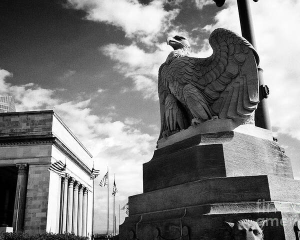eagle statue on market street bridge near 30th street station Philadelphia  USA. The eagles came from Poster by Joe Fox - Pixels