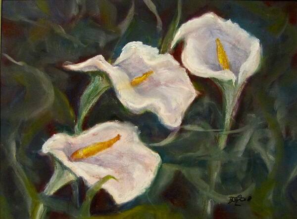 Lillies Poster featuring the pastel Easter Lillies by Barbara O'Toole