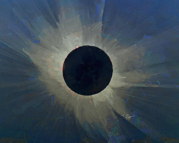 Eclipse Poster featuring the digital art Eclipse 2017 by Charlie Roman