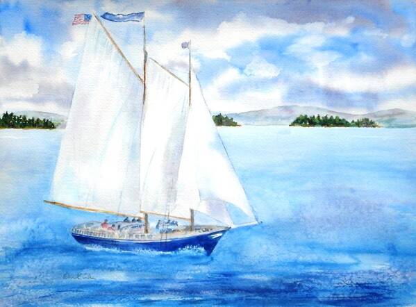 Sailing Poster featuring the painting Eggemoggin Cruise by Diane Kirk