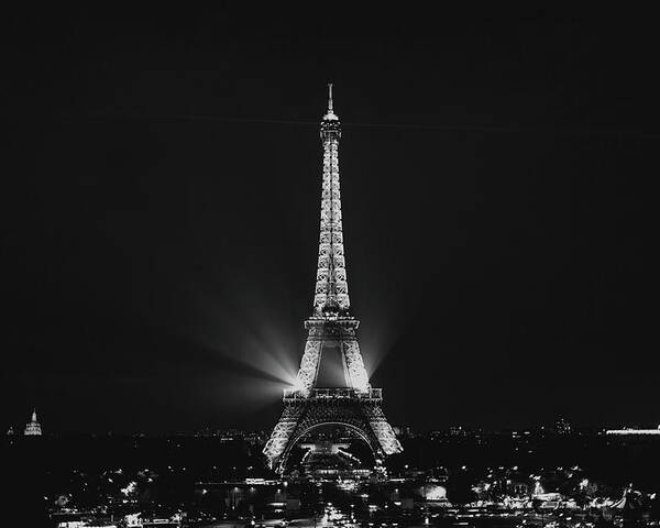 Eiffel Tower Poster featuring the photograph Eiffel Tower Noir by Melanie Alexandra Price