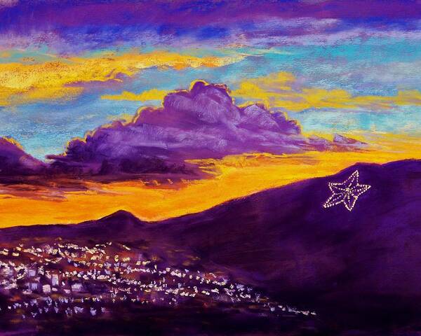 El Paso Star Poster featuring the pastel El Paso's Star by Candy Mayer