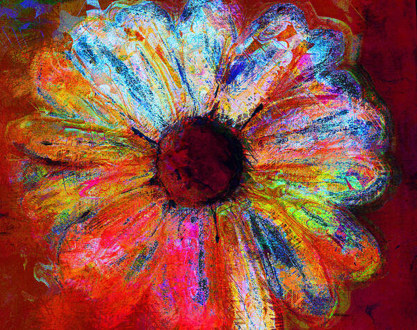 Daisy Poster featuring the painting Electric Daisy by Julie Lueders 
