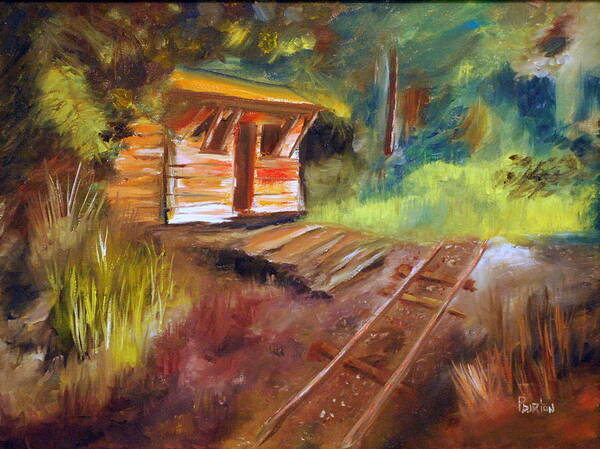 Impressionist Abandoned Rail Line Poster featuring the painting End Of The Line by Phil Burton