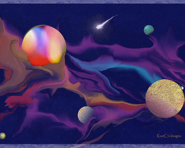 Cosmos Poster featuring the digital art Exotic Worlds 2 by Kae Cheatham