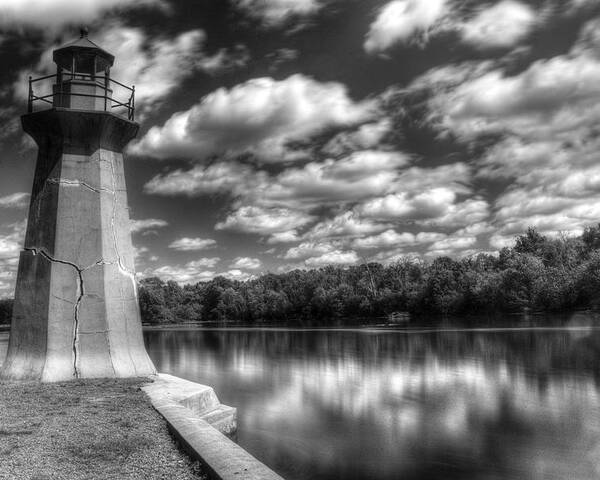 Fabyan Poster featuring the photograph Fabyan Lighthouse on the Fox River by Roger Passman