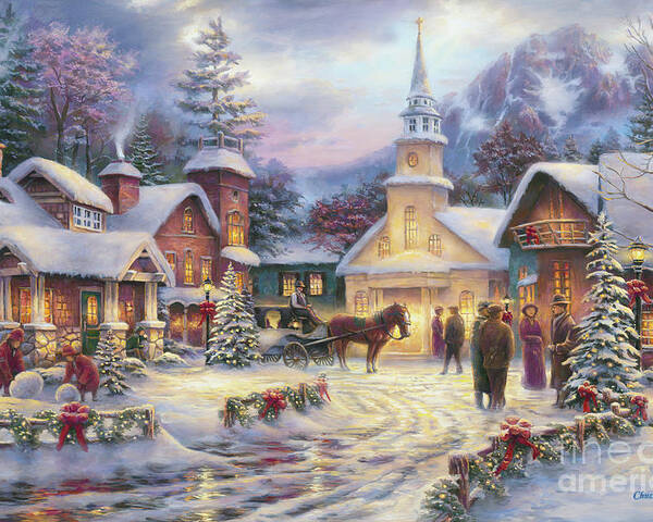 Christmas Poster featuring the painting Faith Runs Deep by Chuck Pinson