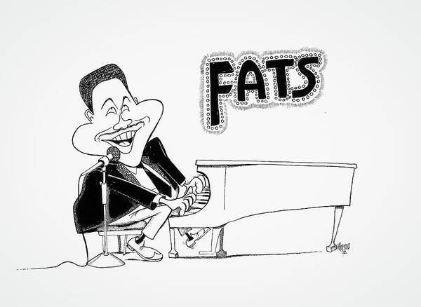 Fats Poster featuring the drawing Fats by Michael Hopkins