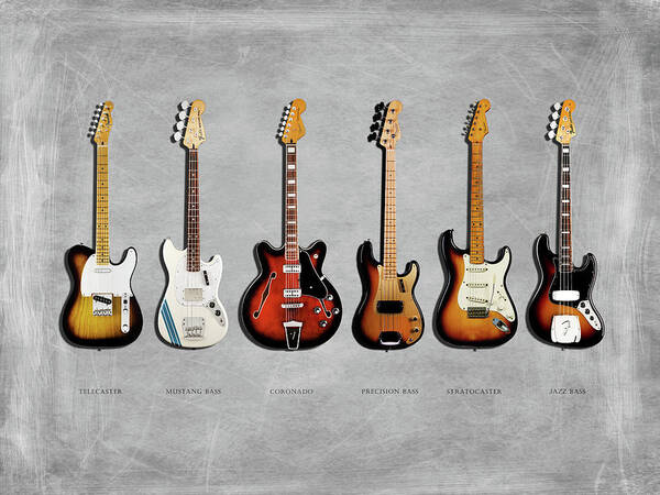 Fender Stratocaster Poster featuring the photograph Fender Guitar Collection by Mark Rogan