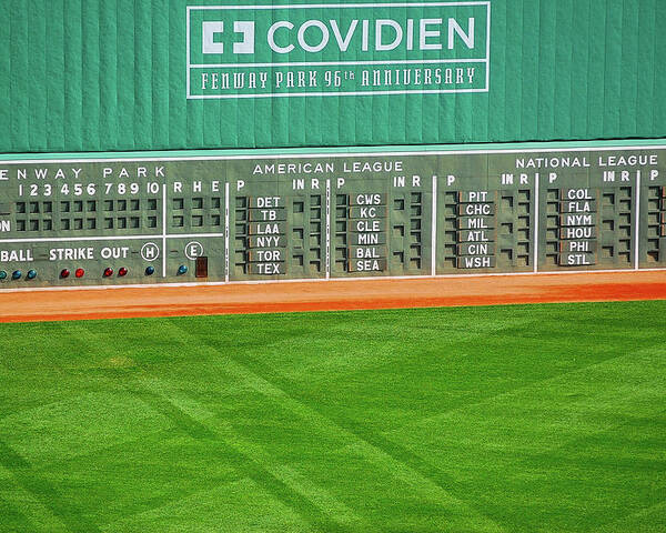 Fenway Park Green Monster and Scoreboard by Bob Cuthbert