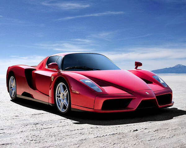 Photo Picture Poster Print Art A0 to A4 CAR POSTER AA138 FERRARI ENZO RED 