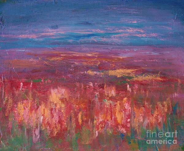 Abstract Poster featuring the painting Field of Heather by Julie Lueders 