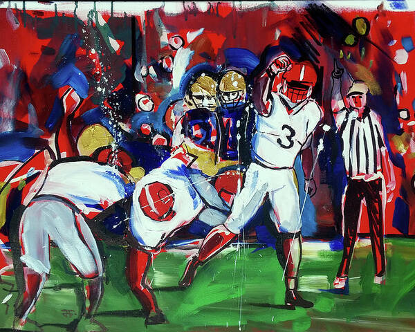  Poster featuring the painting First Down by John Gholson