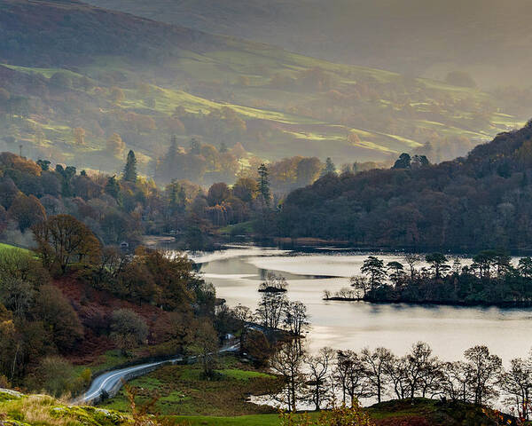 Autumn Poster featuring the photograph First light over Rydal Water in the Lake District by Neil Alexander Photography