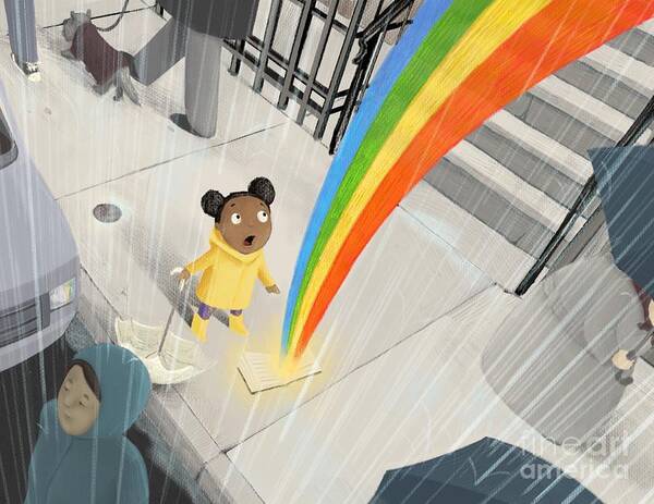 Kidlit Poster featuring the digital art Follow Your Rainbow by Michael Ciccotello
